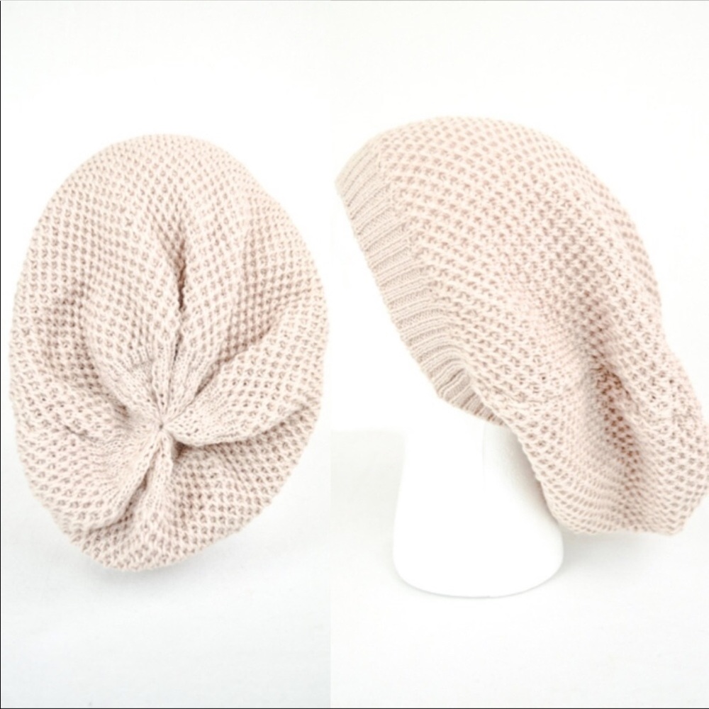 waffled knit slouchy beanie - Picture 3 of 3